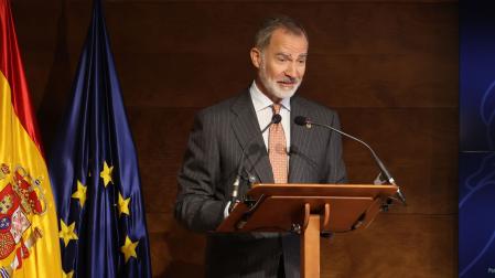 El rey Felipe VI inaugura en la inaguración en Trujillo (Cáceres) del encuentro de Academias Hispanoamericanas de la Historia