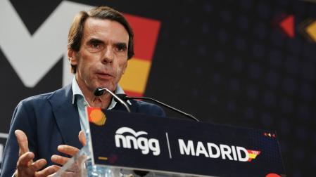 El presidente de honor del PP y expresidente del Gobierno, José María Aznar, interviene en la inauguración de la II Academia de la Juventud Madrileña