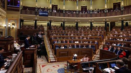 El presidente del Gobierno, Pedro Sánchez, comparece en un pleno anterior del Congreso de los Diputados