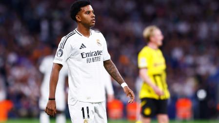 El madridista Rodrygo Goes durante el choque de la Champions contra el Borussia Dortmund