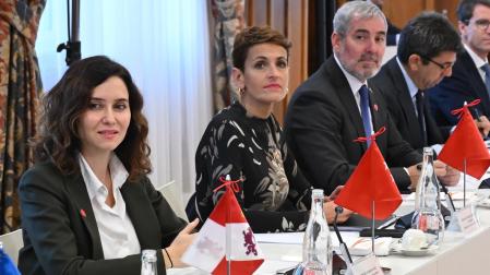 María Chivite entre Isabel Díaz Ayuso y Fernando Clavijo