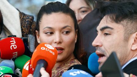 La actriz Elisa Mouliaá, a su llegada a los juzgados de Plaza de Castilla este jueves