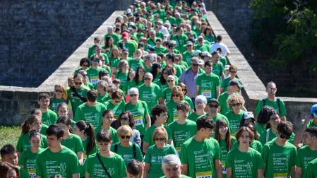Imagen de la carrera solidaria de la Asociación Española contra el Cáncer (AECC) en Navarra, el pasado junio en Pamplona.