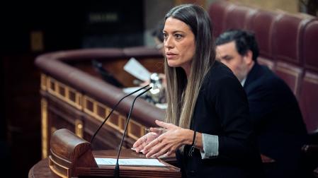 La portavoz de Junts, Miriam Nogueras, interviene este miércoles en el Congreso de los Diputados