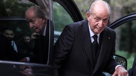 Juan Carlos I, a su llegada al funeral