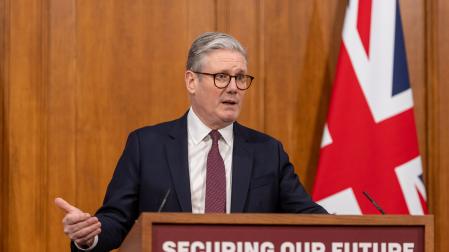 Keir Starmer, en su comparecencia ante la prensa este sábado