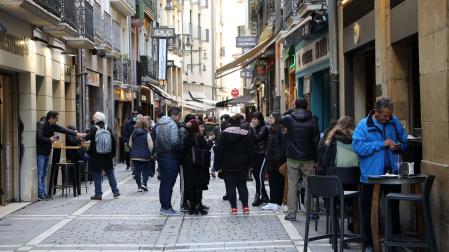 La calle San Nicolás, en el Casco Antiguo de Pamplona