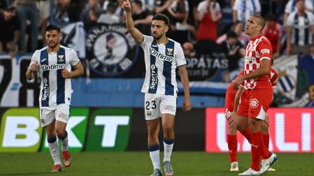 Munir El Haddadi celebra el gol del empate para el Leganés