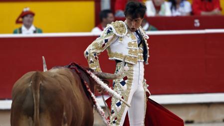 Imágenes de la corrida del 9 de julio con toros de Álvaro Núñez para los diestros Morante de la Puebla, Andrés Roca Rey y Tomás Rufo /