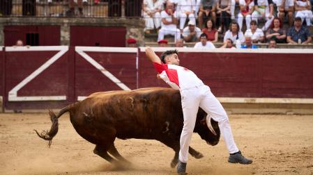 Fotos del concurso de recortadores con toros en Tafalla./