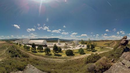 Simulación de las instalaciones en superficie de Mina Muga, en Sangüesa