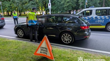 Control de alcohol y drogas de la Policía Municipal de Pamplona