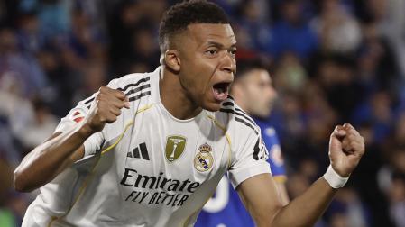 Kylian Mbappé celebra su gol ante el Getafe