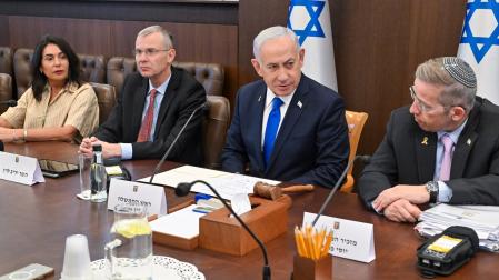 El primer ministro israelí Netanyahu, en una reunión anterior de su gabinete