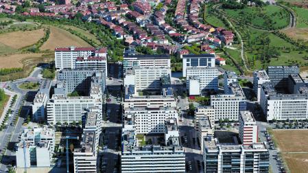 Vista aérea de Lezkairu y Mutilva