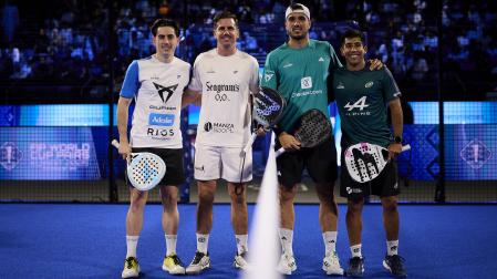Jon Sanz, Paquito Navarro, Ale Galán y Fede Chingotto, antes de la semifinal