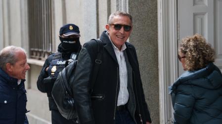 El periodista Miguel Ángel Campos, a su llegada a la cuarta jornada del juicio al fiscal general del Estado en el Tribunal Supremo