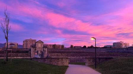 Amaneciendo en la Ciudadela de Pamplona