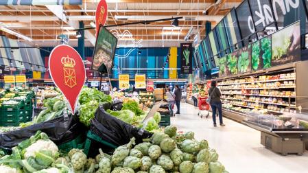 Alcachofas de Navarra en un supermercado Eroski