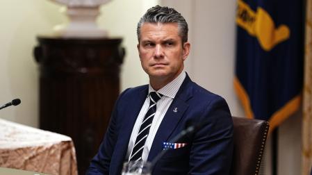 El secretario de Defensa de Estados Unidos, Pete Hegseth, durante un acto oficial en la Casa Blanca
