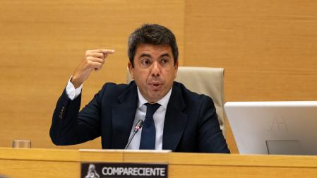 El presidente de la Generalitat valenciana en funciones, Carlos Mazón, comparece ante la comisión de la dana, en el Congreso de los Diputados