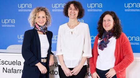 De izda. a dcha., Alicia Martínez, Amparo Lázaro y Ana Zabalza, nuevo equipo directivo de EDONA /