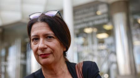 Leire Díez, este lunes a las puertas de los Juzgados de Plaza de Castilla