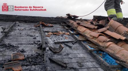 Parte del tejado que ha resultado afectada