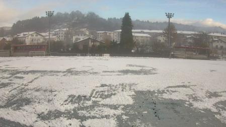 Aspecto del campo de fútbol Plazaola de Lekunberri donde se debía haber disputado el Beti Kozkor-Aoiz