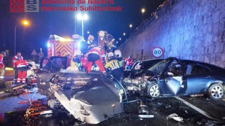Cuatro personas trasladadas tras una colisión múltiple en Zizur Mayor