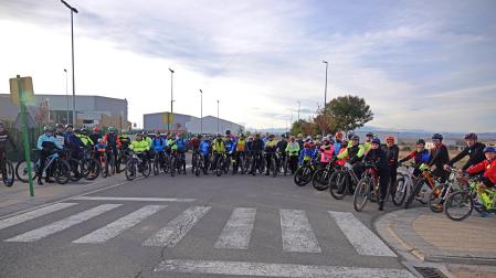 Imagen de algunos de los participantes en la Kedada BTT de Milagro