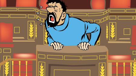 Caricatura del capitán Haddock en el atril del Congreso de los Diputados 7