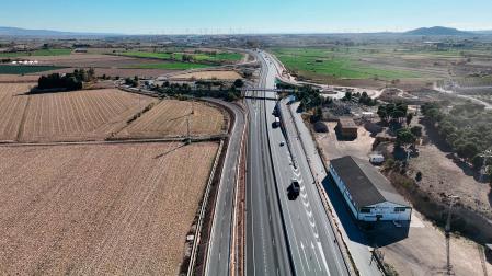 Fotos del nuevo tramo de la A-68 entre Cortes y Mallén
