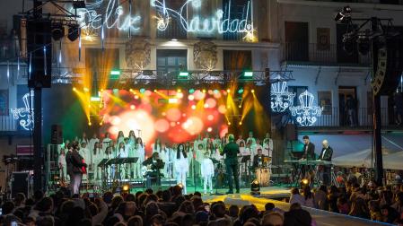 Encendido de la iluminación navideña en Tudela.
