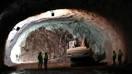 Labores de excavación en la boca norte del túnel de Belate