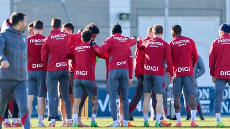 Entrenamiento previo de Osasuna en Tajonar antes de medirse al CD Ebro en Copa del Rey