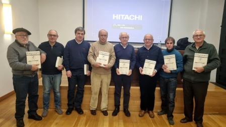Desde la izda.: David Maruri, Carlos Ripalda, Iñaki Navascués, Juan José Martinena, Javier Navallas, Arturo Navallas, Eneko Ojer y José Mari Muruzábal