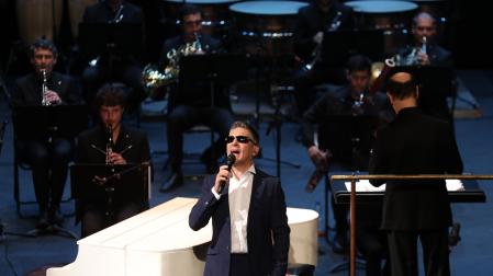 Serafín Zubiri, en un concierto con La Pamplonesa en el Teatro Gayarre en 2021