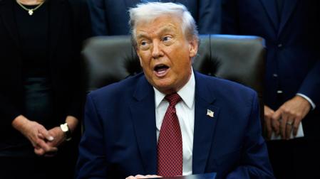 El presidente de Estados Unidos, Donald Trump, en una rueda de prensa en la Casa Blanca