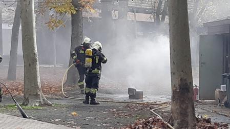Foto del incendio en el bar El Bosquecillo de Pamplona
