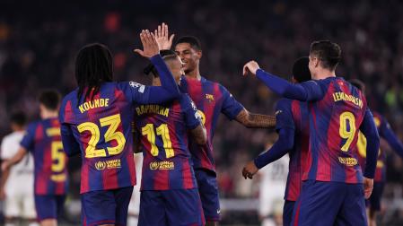 Kounde celebra su gol contra el Eintracht