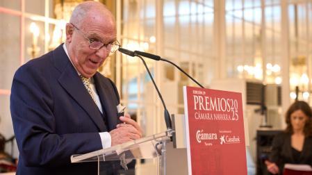 Javier Taberna, en la entrega de los premios Cámara de Comercio 2025