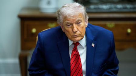 El presidente de Estados Unidos, Donald Trump, en una rueda de prensa en la Casa Blanca