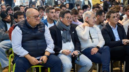 José Antonio Prieto ‘Cata’, Braulio Vázquez y Fran Canal, en un acto comercial reciente del club