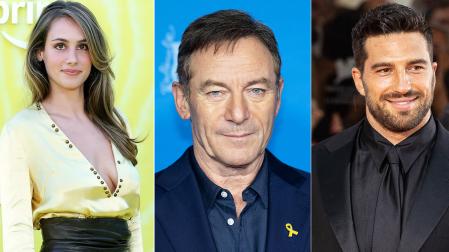 De izda. a dcha., Nell Verlaque, Jason Isaacs y Alvise Rigo