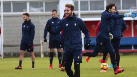 Fausto Tienza, en un entrenamiento en Tajonar hace ahora ocho años