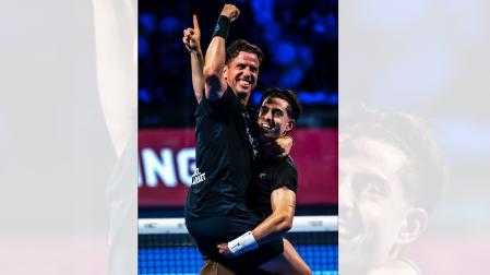 'Paquito' Navarro aúpa a Jon Sanz tras plantarse en la semifinal de las Finals de Barcelona