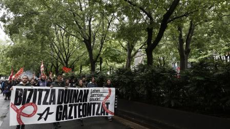 Manifestación convocada en Pamplona por Ernai, los jóvenes de Sortu, hace un año