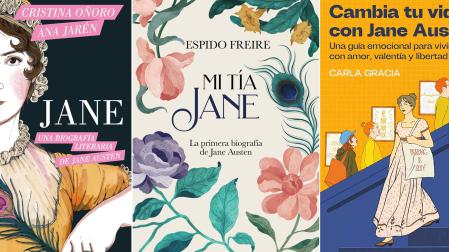 Portadas de algunos de los trabajos que se han editado con motivo del 250 aniversario del nacimiento de Jane Austen