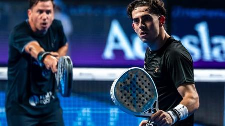 Paquito Navarra y Jon Sanz, durante los cuartos de final del torneo en Barelona